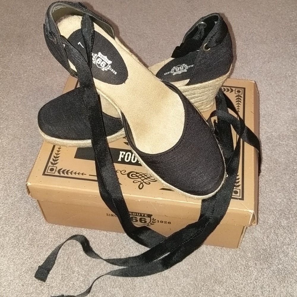 Route 66 espadrille pumps, platform heel